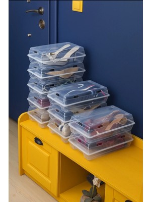 Mikasso 1 Adet Ayakkabı Kutusu Şeffaf Ayakkabılık Ayakkabı Saklama Kutusu Plastik Beyaz Tr