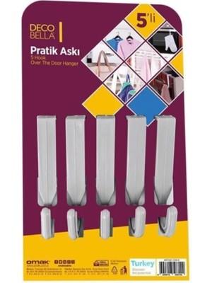 Mikasso 5li Pratik Askı Gri Renk Plastik Turkuaz Tr