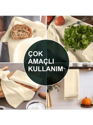 Mikasso %100 Pamuk Hamur Mayalama Örtüsü, 70X70 cm Çok Amaçlı Mutfak Örtüsü, Ekmek Örtüsü Belirtilmemiş