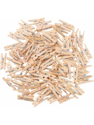 Mikasso 50 Adet Mini Mandal, Doğal Ahşap Dekoratif Fotoğraf ve Süsleme Mandalı 2 Beyaz