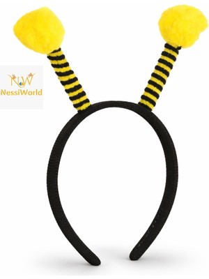 NessiWorld Sarı Siyah Arı Antenli Taç - Çocuk Arı Tacı Mega Ponponlu