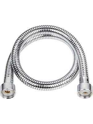 Mikasso Kısa Robot Tepe Spiral Duş Hortumu 1/2-1/2 60 cm Metalik Krom