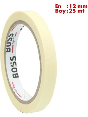 Mikasso Beyaz Renkli Maskeleme Boya Bandı Kağıt Bant En:12 mm Boy:25 mt