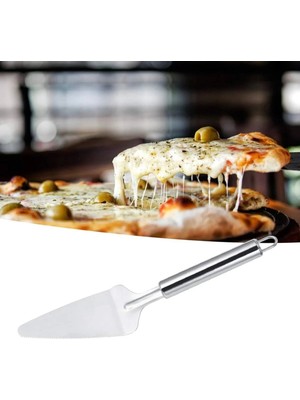 Mikasso Profesyonel Paslanmaz Çelik Pasta Spatulası, Gümüş Renk, Pizza ve Tatlı Servis Aparatı,spatula Çelik