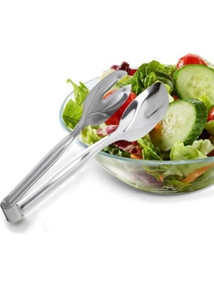 Mikasso Salata Servis Maşası Paslanmaz Çelik Gümüş
