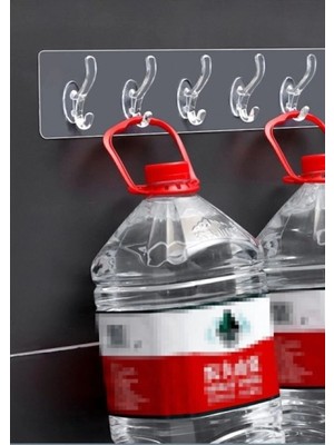 Mikasso Tayem Plastik Yapışkanlı Şeffaf Duvar Askısı 2 Adet Plastik Çok Renkli