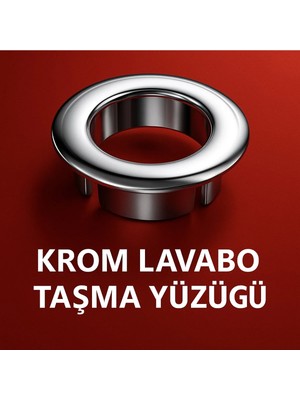 Mikasso Parlak Krom Görünümlü Lavabo Taşma Yüzüğü - Dayanıklı Metal Evye Taşma Halkası 1 Adet
