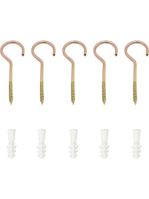 Mikasso 5 Ad. Asma Tavan Piton Kancası 19X130 - Tavana Duy Avize Asma Kancası Demir - Duvara Ip Askı Aparatı