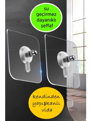 Mikasso 4 Adet Güçlü Yapışkanlı Çerçeve Raf Tutucu Banyo Askısı Beyaz