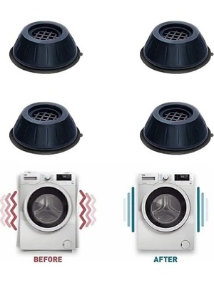 Mikasso Gürültü Engelleyici ve Kaymaz Titreşim Önleyici Kauçuk Ayak Pedleri Çamaşır Makinesi Stoper 4'lü Set