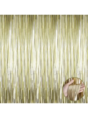 NessiWorld Mat Altın Püsküllü Kapı Perdesi - Parti, Bekarlığa Veda, Doğum Günü 1x2 M