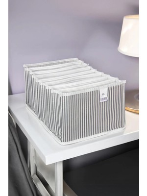 Mikasso Akordiyon Xlarge Düzenleyici Organizer Dolap Içi Düzenleyici Hurç (30 x 39 x 14 Cm) Kumaş Gri