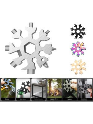 Mikasso 19 In 1 Çok Fonksiyonlu Çelik Alyan Tornavida Açacak Kar Tanesi Anahtarlık