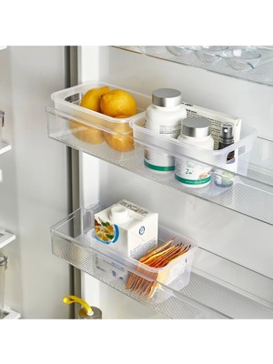 Mikasso 9 Adet Buzdolabı Kapak Içi Düzenleyici Organizer Kutu , Mutfak ve Banyo Organizeri Şeffaf Renk Plast