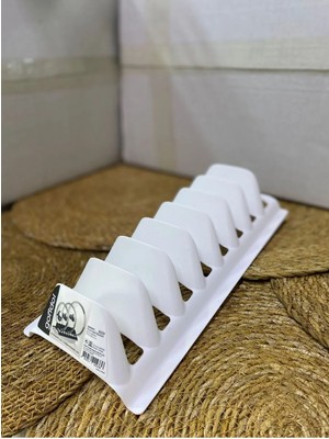Mikasso 8 Bölmeli Plastik Tabaklık, Tencere Kapak Düzenleyici Organizer | Şık Kırılmaz Esnek Tabaklıkk Plast