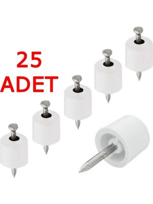 Mikasso 25 Adet Beyaz Çivili Raf Pimi Dolap Raf Tutucu Pim Mikrofiber Malzeme ile Fonksiyonel