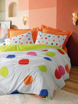 Cotton Box Çift Kişilik Nevresim Takımı Dotsy Turuncu