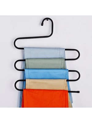 Mikasso Siyah Metal 5 Katlı Pantolon Eşarp Askısı Metal Gri