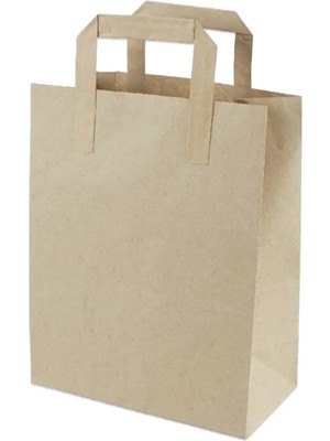 Mikasso Kağıt Çanta Kraft 18X24X9 Kağıt Sap 25 Adet Kraft 18 x 23