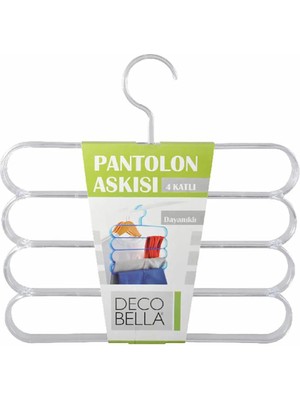 Mikasso 4 Bölmeli Seffaf Pantolon Askisi 510586 Plastik Beyaz
