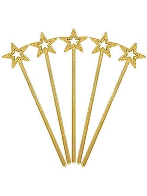 NessiWorld Altın Renk Yıldız Peri Asası Peri Değneği 34 cm 1 Adet