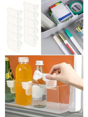 Mikasso ® 10'luşeffaf Buzdolabı Yan Kapı Düzenleyici Buzdolabı Dolap Içi Bölümleyici Aparatlar Plastik 10 x