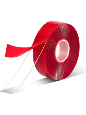 Mikasso Silikonlu Çift Taraflı Montaj Bandı 18MM x 2mt Şeffaf Band Tablo Yapıştırıcı Ev Ofis Kullanımı Şeffa
