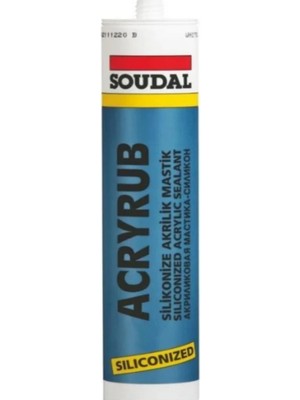 Mikasso Soudal Silikonize Mastik Beyaz 500GR Soudal Acryrub Silikonize Mastik