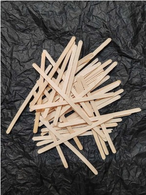 Mikasso Ahşap Karıştırıcı 500 Adet Ahşap Beyaz