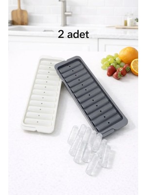 Mikasso 2'li Hazneli Silindir Çubuk Buzluk Kilitli Şişe Buzluk Kabı Plastik Karışık