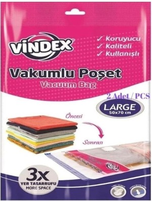 Mikasso Vakumlu Poşet L 2'li 50*70 cm Mika Beyaz