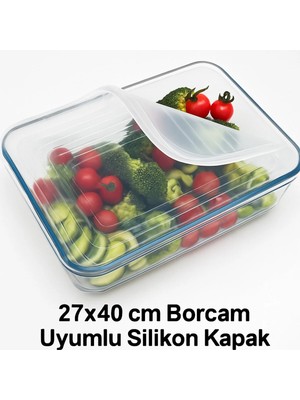Mikasso Şeffaf Silikon Dikdörtgen Strec Borcam Kapağı Plastik Beyaz