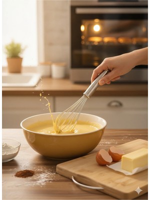 Mikasso Profesyonel Paslanmaz Çelik Tel Çırpıcı Premium Kalite Paslanmaz Çelik El Çırpıcısı Metal