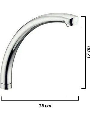 Mikasso Mix Kuğu Lavabo Musluğu Batarya Borusu Kısa Boru 17CM Krom
