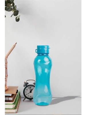 Mikasso 750 ml Sızdırmaz Kapaklı Şeffaf Plastik Su Matarası Şeffaf Suluk 3 Renk Seçeneği Spor Matara Yeşil P