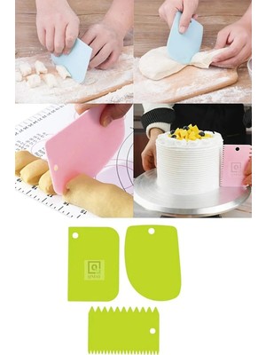 Mikasso Hamur Kesme Seti 3'lü Pasta Börek Şekillendirme Aparatı Plastik