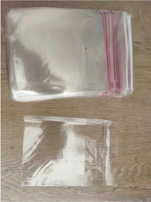 Mikasso 100 Adet 10X15 cm Bantlı Yapışkanlı Şeffaf Opp Jelatin Poşet ( 10X10+5) Şeffaf 10 x 15