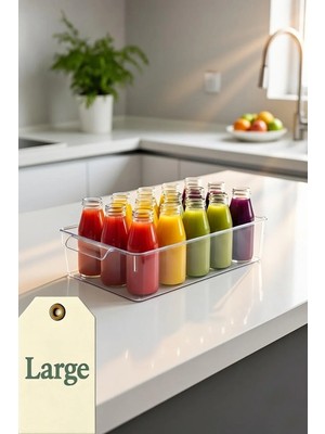 Mikasso Buzdolabı Organizeri Large Şeffaf Saklama Kutusu Dolap Içi Düzenleyici Organizer Plastik 32 x 23 Tr