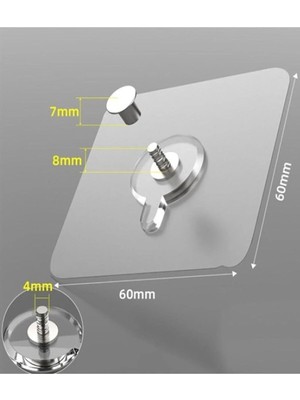 Mikasso Pin Delgisiz Vidalı Kanca Tırnak Yapışkanlı Raf Tutucu Askı Süper Güçlü Çerçeve Askısı