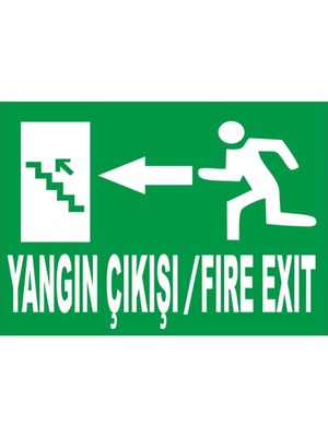 Mikasso Fire Exıt Sol Oklu Yangın Çıkışı Levha
