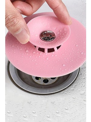 Mikasso Kilitli Lavabo Küvet Duşakabin Süzgeci Silikon Kilitli Lavabo Küvet Tıpası Lavabo Tıkacı Plastik