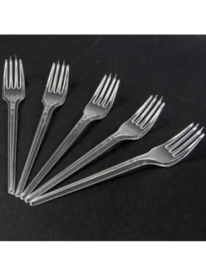 Mikasso 100 Lü Plastik Çatal Plastik Çok Renkli