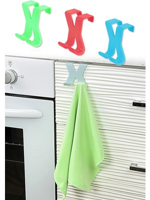 Mikasso Çekmece ve Dolap Kapağına Takılabilen Pratik Havlu Askısı 1 Adet Plastik Turuncu