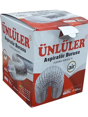 Mikasso Aspiratör Borusu 2 M Telli 127 mm Davlumbaz Borusu Aspiratör 2mt