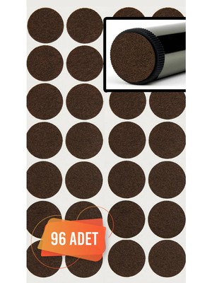 Mikasso Yapışkanlı Mobilya Masa Sandalye Parke Zemin Ayak Koruyucu Kaydırmaz Keçesi 20 mm (96'lı Paket) Kahv