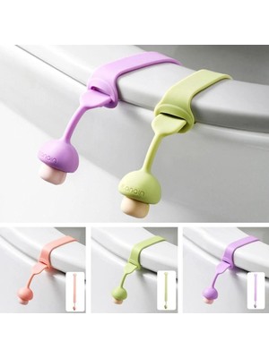 Mikasso 3 Adet Pratik Mantar Tasarımlı Hijyenik Klozet Kaldırma Aparatı | Hijyenik Klozet Kapağı Tutucu