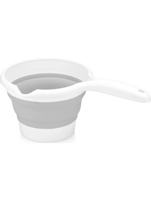 Mikasso Gri Katlanır Kulplu Silikon Plastik 1,2 Lt Maşrapa /CN.M22