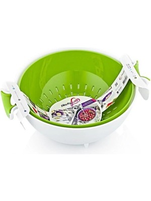 Mikasso Çok Amaçlı Süzgeç&kase Seti Plastik Beyaz Plastik Beyaz