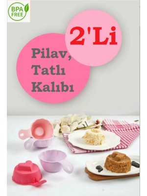 Mikasso 2'li Pratik Pilav ve Tatlı Kalıbı 2 Adet Pilav ve Tatlı Şekillendirici Helva Kalıbı Plastik