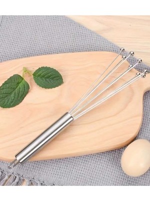 Mikasso Bilyeli Çırpıcı Paslanmaz Çelik-| Ergonomik Saplı Tel Çırpıcı Paslanmaz Çelik